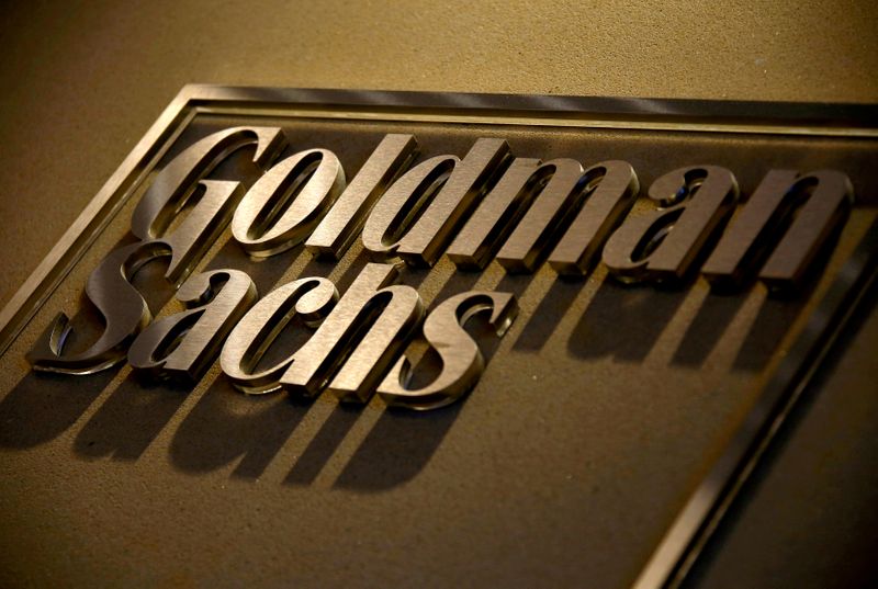 FILE PHOTO: FILE PHOTO: A sign is displayed in the reception of Goldman Sachs in Sydney