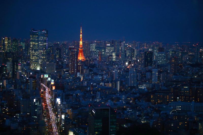 A general view with Tokyo Tower is pictured in Tokyo