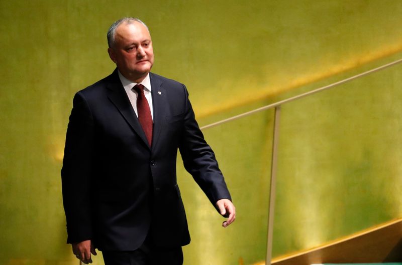 Moldova's President Igor Dodon arrives to address the 74th session of the United Nations General Assembly at U.N. headquarters in New York City, New York, U.S.