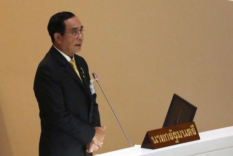 Thailand's PM Prayuth Chan-ocha attends a special parliament session in Bangkok
