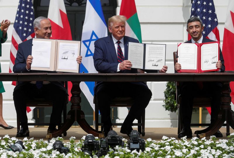 FILE PHOTO: U.S. President Trump hosts leaders for Abraham Accords signing ceremony at the White House in Washington