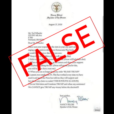 Fake Letter Attributed to Pelosi Generates Anger Online