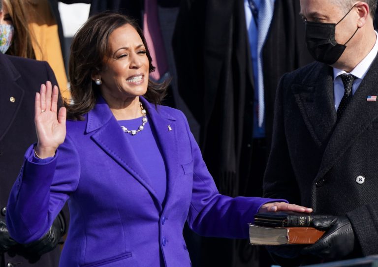 Kamala Devi Harris is sworn in as the country’s first female, Black, Asian American vice president