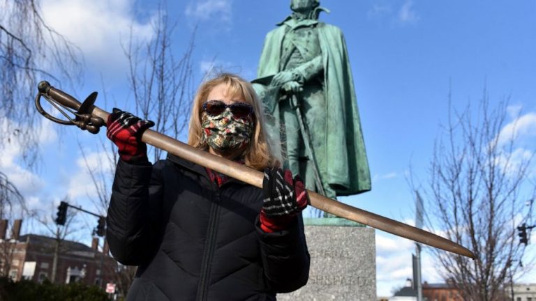 Remorseful man returns statue’s stolen sword after 40 years