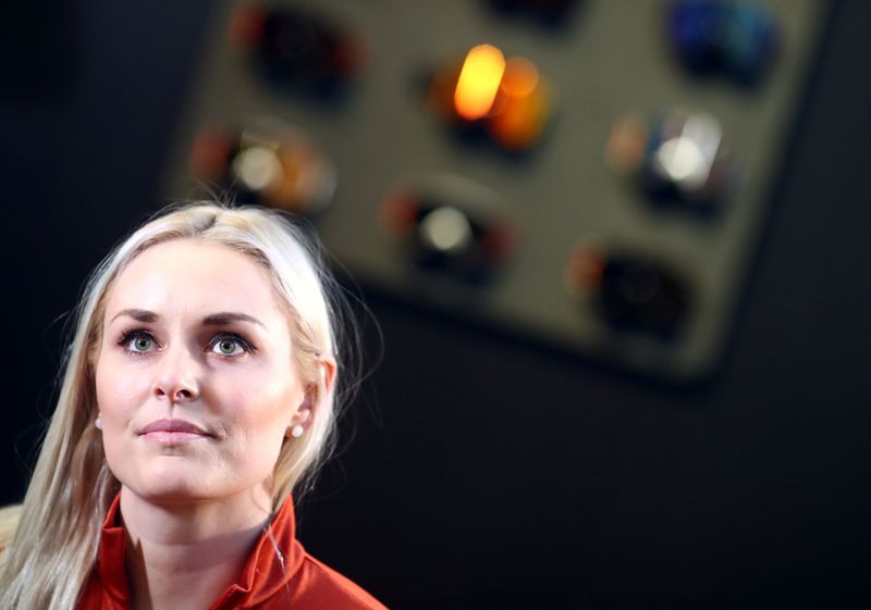 U.S. former skier Lindsey Vonn gives an interview during the ISPO trade fair for sports equipment and fashion in Munich