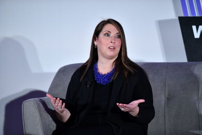 Ronna McDaniel, Chairwoman of the Republican National Committee speaks during the 6th Annual Women Rule Summit at a hotel in Washington, DC on December 11, 2018. (Photo by MANDEL NGAN / AFP) (Photo credit should read MANDEL NGAN/AFP via Getty Images)
