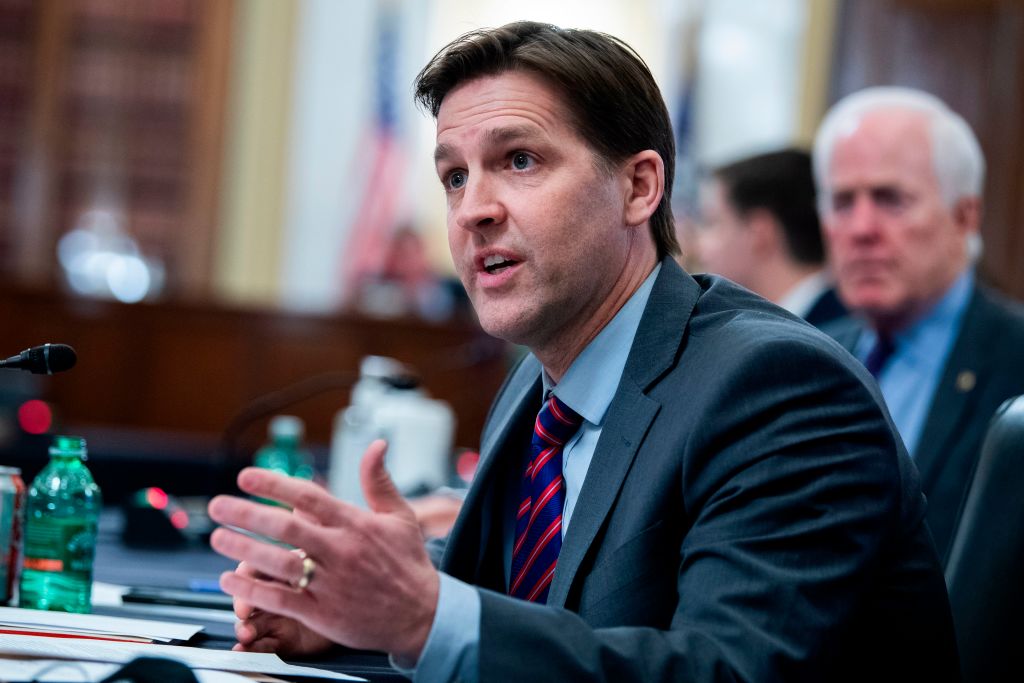 Sen. Ben Sasse, R-Neb., questions William Burns, nominee for Central Intelligence Agency director, during his Senate Select Intelligence Committee confirmation hearing in Russell Senate Office Building on Capitol Hill in Washington, DC, on on February 24, 2021. (Photo by Tom Williams / POOL / AFP) (Photo by TOM WILLIAMS/POOL/AFP via Getty Images)