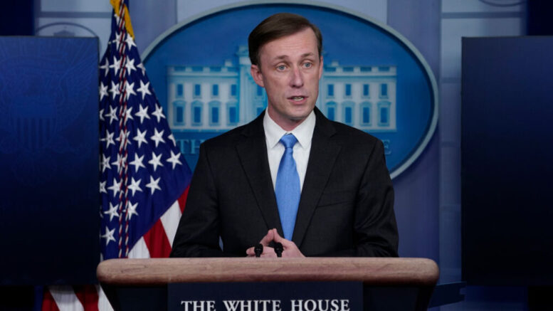 National security adviser Jake Sullivan speaks during a press briefing at the White House, Thursday, Feb. 4, 2021, in Washington. (AP Photo/Evan Vucci)