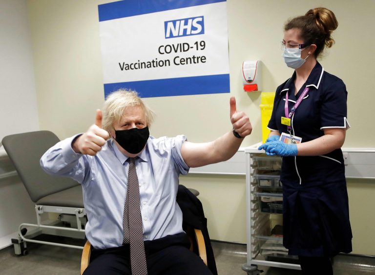 Britain’s Boris Johnson gets AstraZeneca vaccine, urges others to do the same