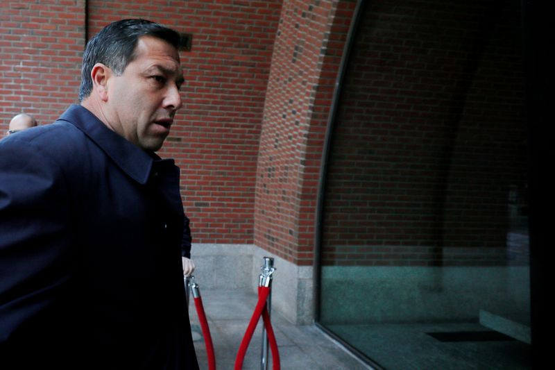 FILE PHOTO: Jorge Salcedo arrives at the federal courthouse in Boston