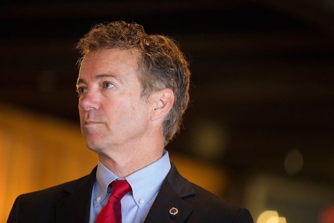 ATKINS, IA - APRIL 25: Senator Rand Paul (R-KY) speaks to guests at a campaign event at Bloomsbury Farm on April 25, 2015 in Atkins, Iowa. Paul is seeking the 2016 Republican presidential nomination. (Photo by Scott Olson/Getty Images)