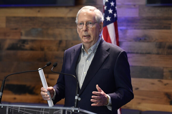 Senate Minority Leader McConnell: Infrastructure plan is lumped up list of leftist priorities