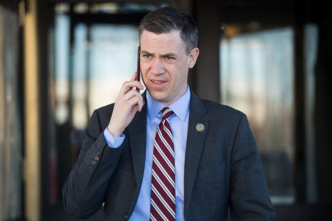 Rep. Jim Banks (R-IN) wants to stop federal employees' retirement funds from being invested in Chinese and Russian businesses. Tom Williams/CQ Roll Call via AP Images)