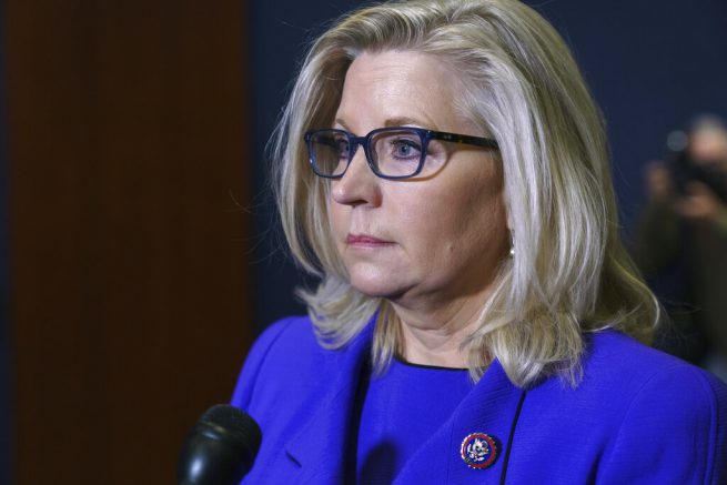 Rep. Liz Cheney, R-Wyo., speaks to reporters after House Republicans voted to oust her from her leadership post as chair of the House Republican Conference because of her repeated criticism of former President Donald Trump for his false claims of election fraud and his role in instigating the Jan. 6 U.S. Capitol attack, at the Capitol in Washington, Wednesday, May 12, 2021. (AP Photo/J. Scott Applewhite)
