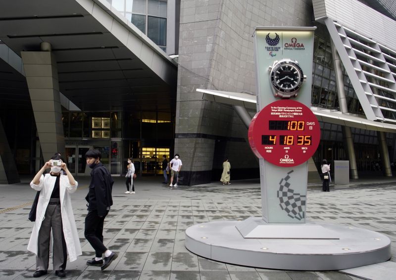 A countdown clock for the Tokyo 2020 Paralympic Games is seen in Tokyo