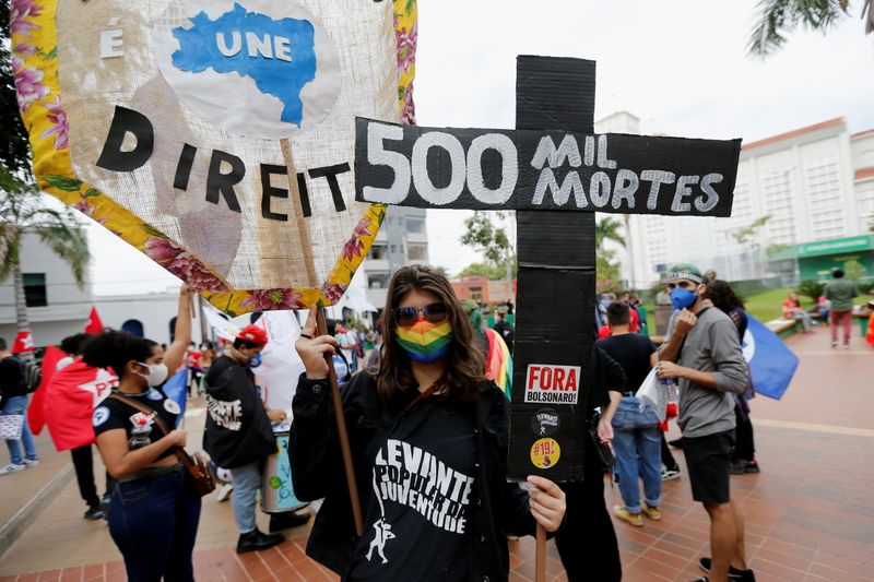 Protest against Brazil's President Jair Bolsonaro's administration, in Cuiaba