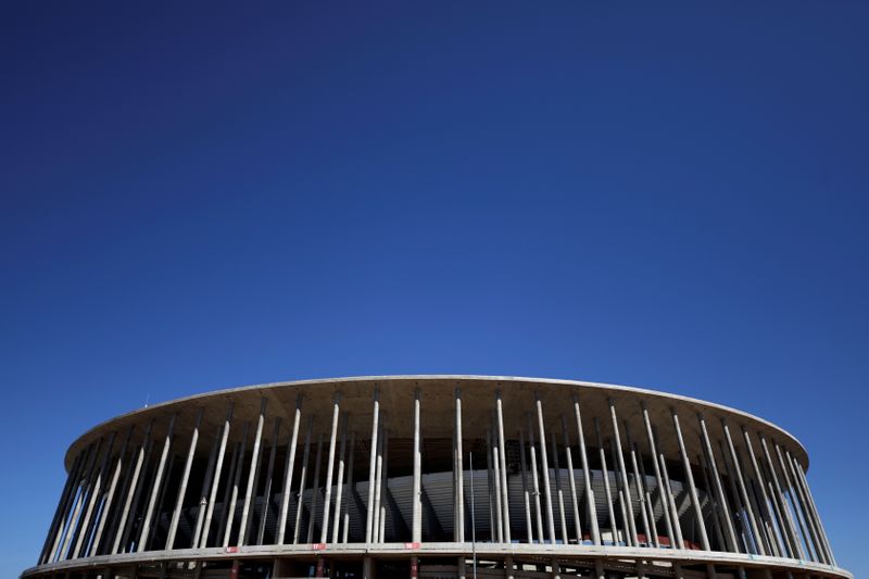 A general view of the Mane Garrincha National Stadium in Brasilia