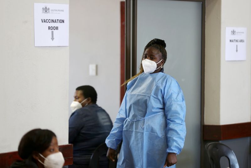 FILE PHOTO: COVID-19 vaccinations in Meyerton, South Africa