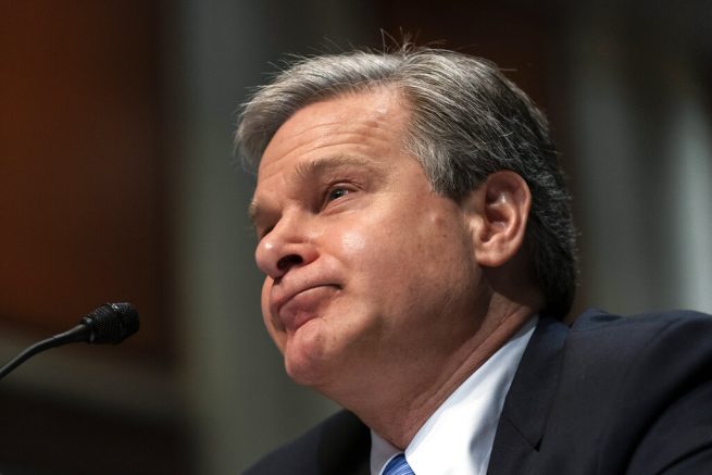 FBI Director Christopher Wray testifies before the House Judiciary Committee oversight hearing on the Federal Bureau of Investigation on Capitol Hill, Thursday, June 10, 2021, in Washington. (AP Photo/Manuel Balce Ceneta)
