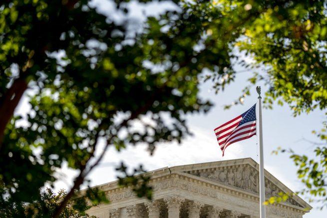 The Supreme Court in Washington, Monday, June 7, 2021. (AP Photo/Andrew Harnik)