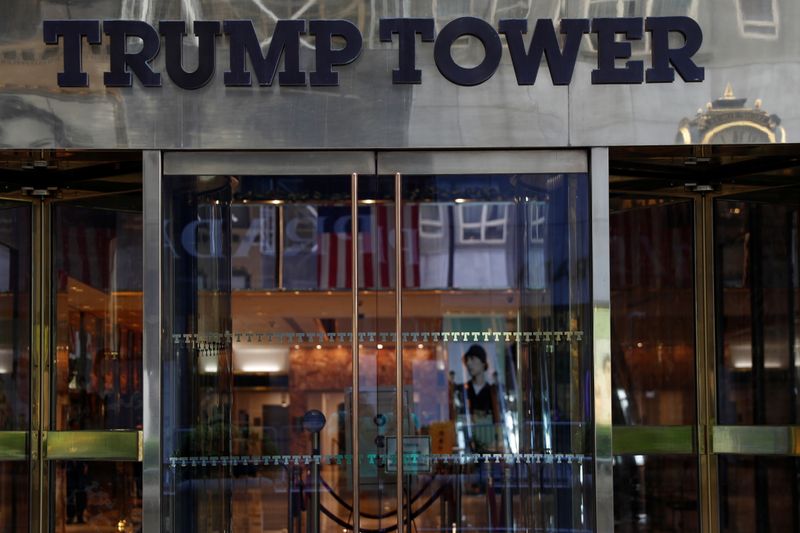 The entrance to Trump Tower on 5th Avenue is pictured in the Manhattan borough of New York City