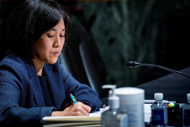 FILE PHOTO: Katherine Tai testifies before Senate Finance Committee in Washington