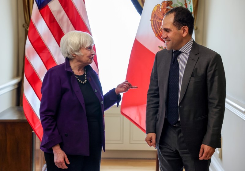 Secretary of the Treasury Janet Yellen meets Mexican Finance Minister Arturo Herrera Gutierrez at the U.S. Department of the Treasury in Washington