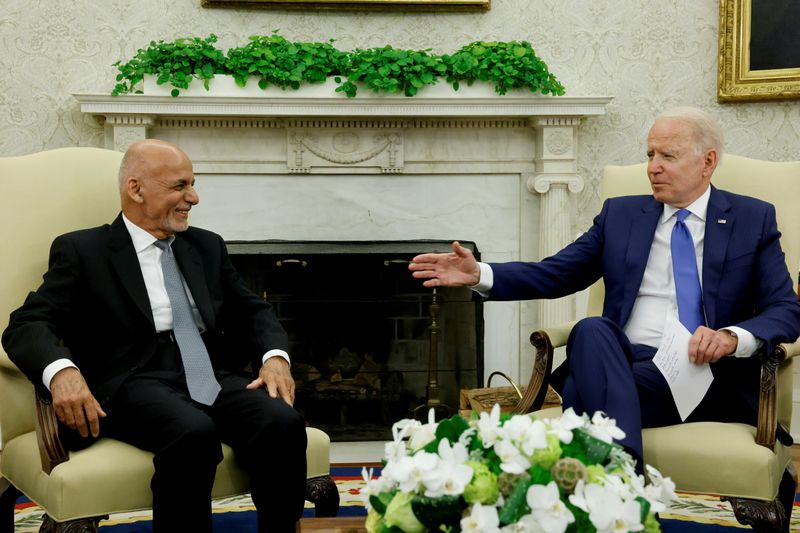 FILE PHOTO: U.S. President Biden meets with Afghan President Ghani and Chairman of Afghanistan's High Council for National Reconciliation Abdullah in Washington