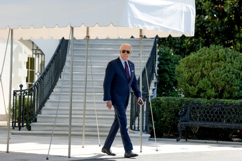U.S. President Joe Biden departs the White House in Washington, U.S.