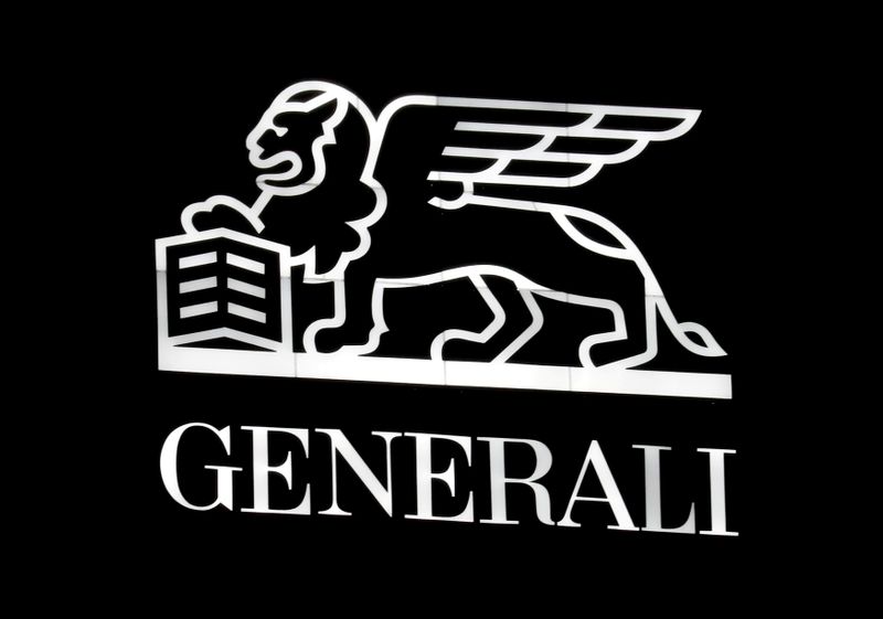 FILE PHOTO: FILE PHOTO: FILE PHOTO: The Generali logo is seen on the company's Tower, designed by Iraqi-British architect Zaha Hadidat, at the Milan's CityLife district