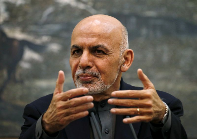 FILE PHOTO: Afghanistan's President Ashraf Ghani speaks during a news conference in Kabul, Afghanistan