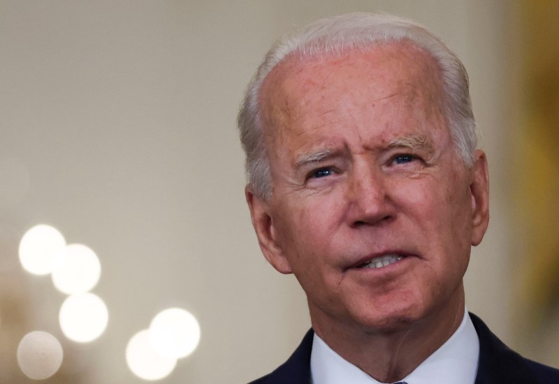 U.S. President Joe Biden hails Senate passage of the bipartisan infrastructure bill at the White House in Washington