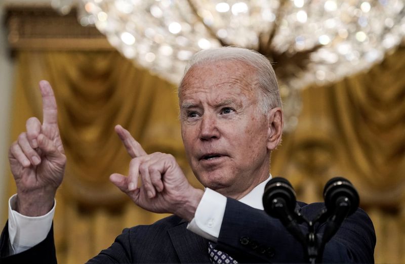 U.S. President Joe Biden speaks about Afghanistan at the White House in Washington