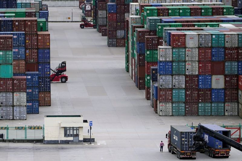 FILE PHOTO: Containers are seen at the Yangshan Deep-Water Port in Shanghai