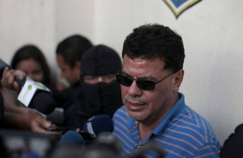 FILE PHOTO: Former president of El Salvador's soccer federation Reynaldo Vazquez is presented to the media after his arrest in San Salvador, El Salvador