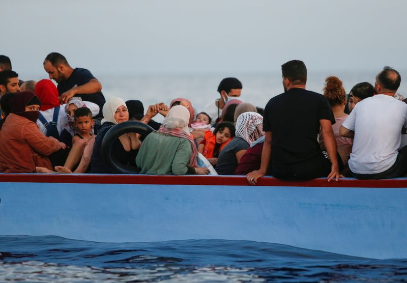 German NGO migrant rescue ship Sea-Watch 3 rescues migrants in Mediterranean
