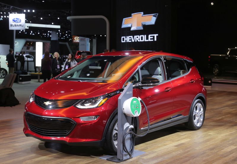FILE PHOTO: Chevrolet Bolt is displayed at the North American International Auto Show in Detroit, Michigan