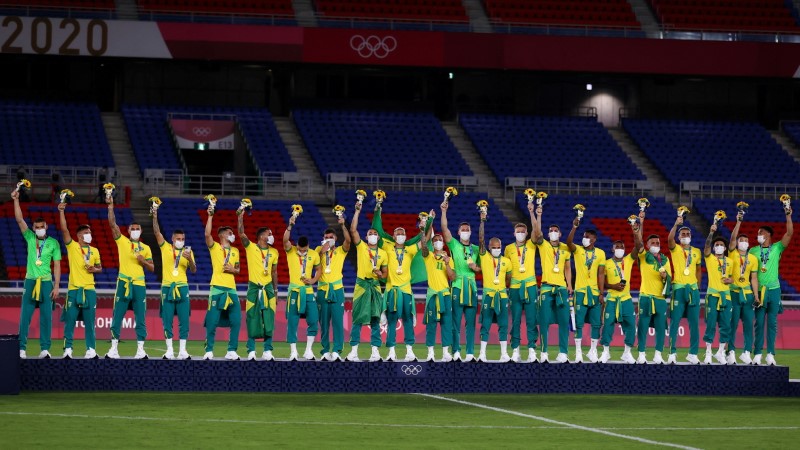 FILE PHOTO: Soccer Football - Men's Team - Medal Ceremony