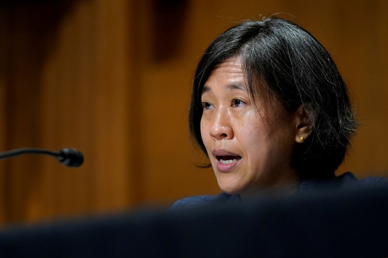 FILE PHOTO: Katherine Tai testifies before Senate Finance Committee in Washington