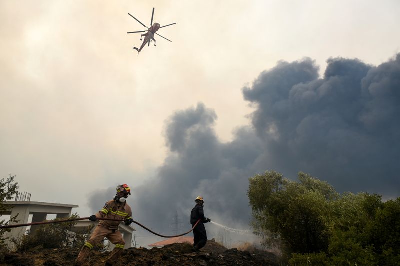 FILE PHOTO: Wildfires in Greece