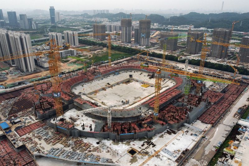 FILE PHOTO: Guangzhou Evergrande soccer stadium in Guangzhou