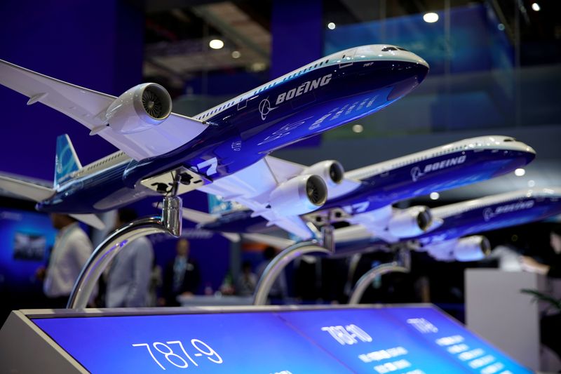 A Boeing model is seen at the second China International Import Expo (CIIE) in Shanghai