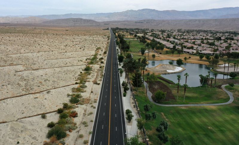 FILE PHOTO: View of golf course as California faces its worst drought since 1977 in Palm Desert