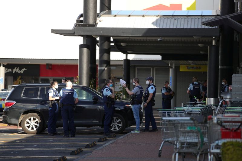 Police respond to an attack at a shopping mall in Auckland