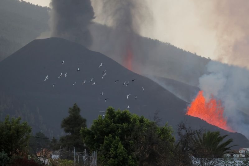 Eruption of a volcano in La Palma