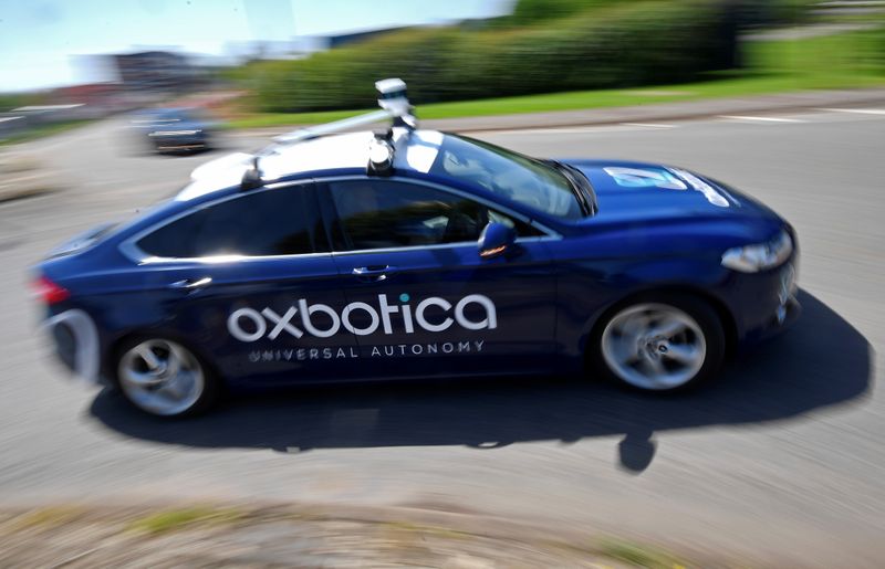 A passenger vehicle is seen traveling autonomously using Oxbotica software during a trial on public roads in Oxford