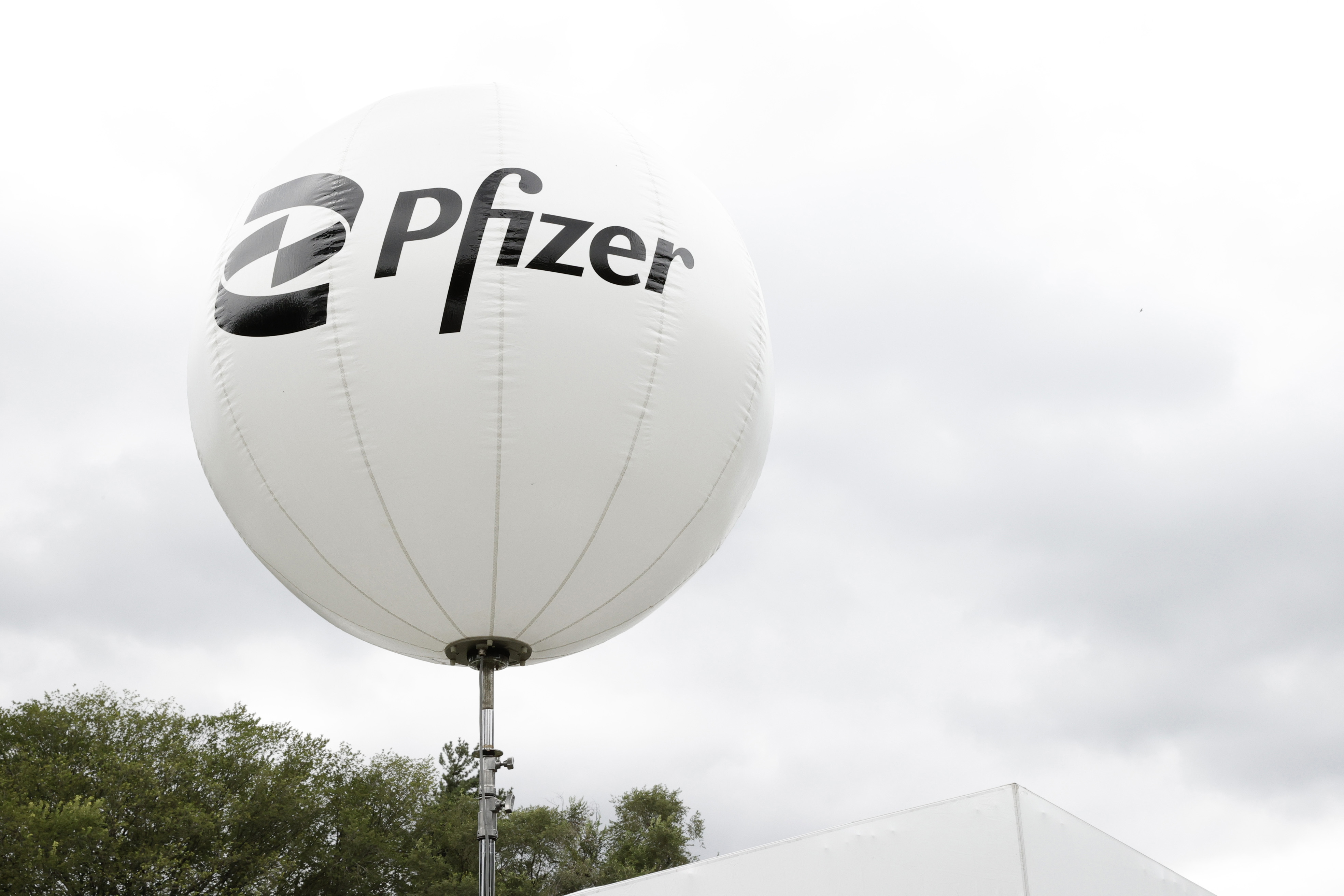  A view of Pfizer signage in New York City. (Photo by Jamie McCarthy/Getty Images for Live Nation)