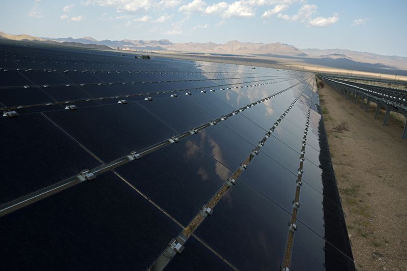 FILE PHOTO: Solar panels are seen at the Desert Stateline project near Nipton