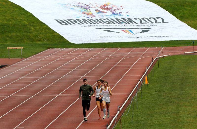 FILE PHOTO: Athletes train in the Alexander Athletics Stadium after the announcement that it will host the 2022 Commonwealth Games in Birmingham