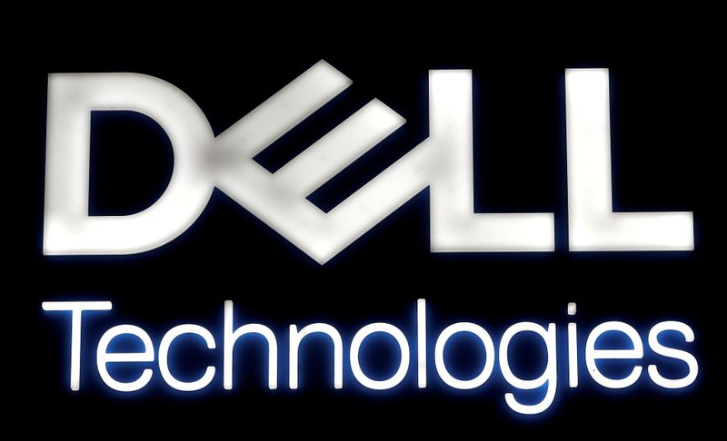 FILE PHOTO: Logo of Dell Technologies is seen at the Mobile World Congress in Barcelona